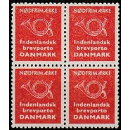 DK Nødfrimærke Postfrisk 4-blok