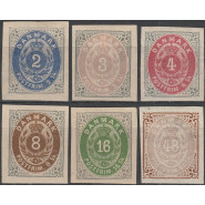 DK 0016 - 0021 Utakket Skilling serie m. ATTEST